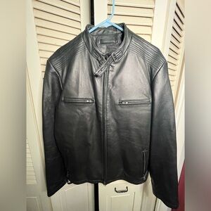 Roundtree & Yorke Medium Leather Jacket Vintage 90s Moto